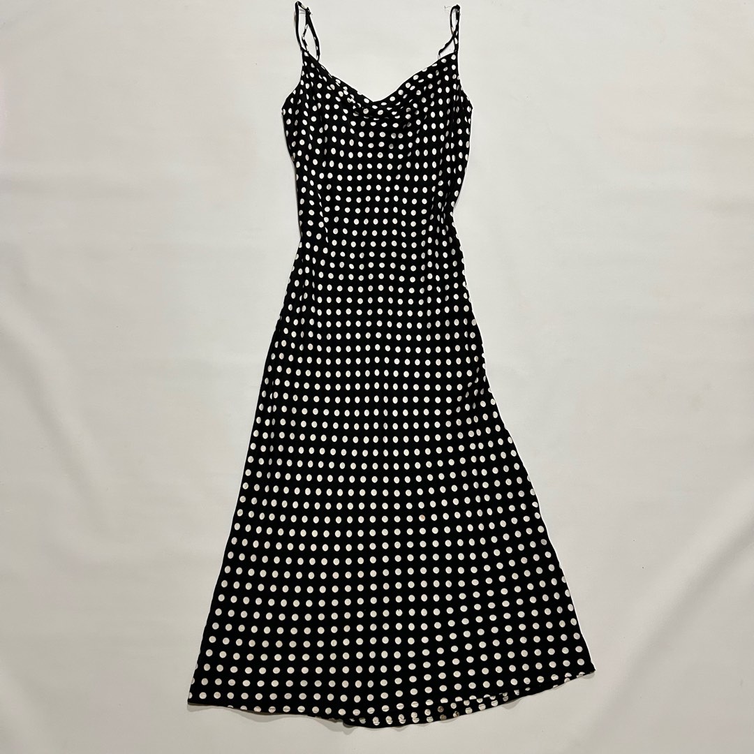 Polka Dot Cowl Neck Maxi Dress