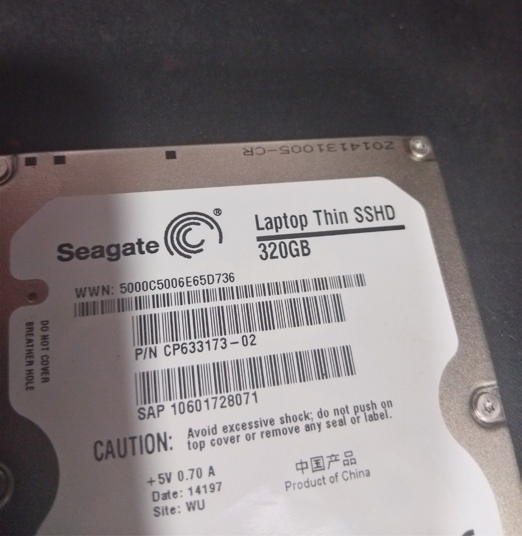 320GB Solid State Hybrid Drive SSHD (Category: Hard Disks & Thumbdrives) located in Cainta. Submitted by whiteelephantph (Listing ID 1348618670, Image 2). Description: .