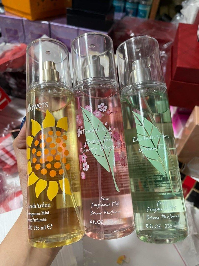 Authentic Elizabeth Arden Mist (Category: Fragrance & Deodorants) located in Paranaque City. Submitted by TcAnne (Listing ID 1348435578, Image 1). Description: 100% Authentic Elizabeth Arden Mist Sunflowers Cherry Blossom Green Tea US bought Moneyback if proven fake.