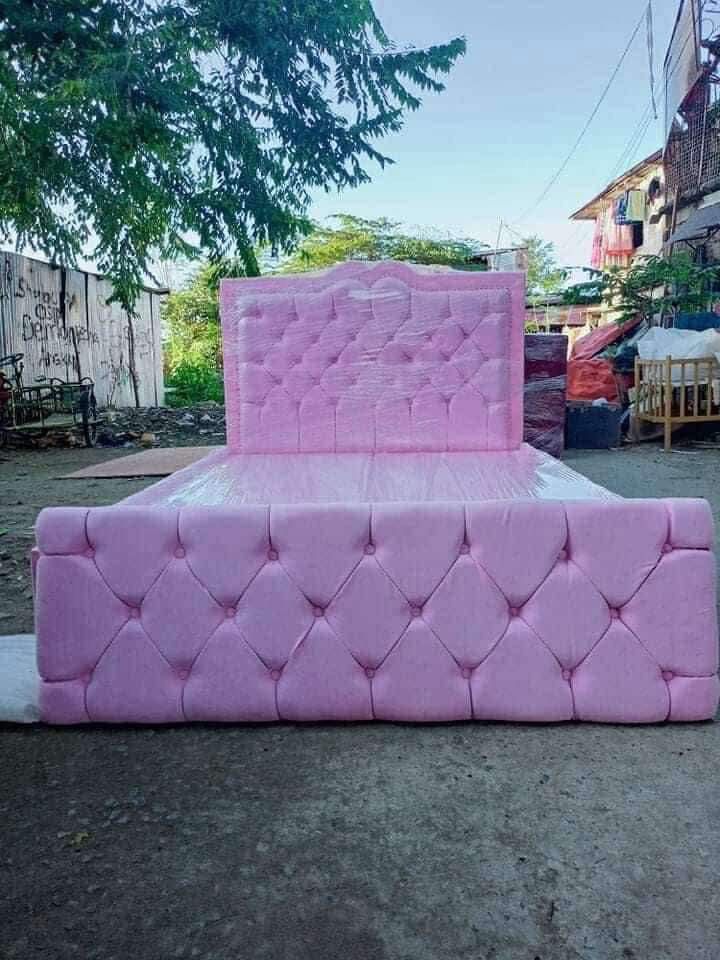 Bed frame only (Category: Bed Frames & Mattresses) located in Marikina City. Submitted by eannacruz27 (Listing ID 1348570264, Image 3). Description: YANNAH FURNITURE BED FRAME SALE‼️SALE‼️SALE‼️ 🫶FREE ONE SIDE TABLE QUEEN TO KING SIZE🫶 ▫️Made to order So Brand new, ▫️Legit 💯 ▫️All size available ▫️ tested by many so guaranteed! ALL SIZE AVAILABLE ‼️ ▫️Single size (36 by 75) ▫️Double size (48 by 75) ▫️Full Double size (54 by 75) ▫️Queen size (6