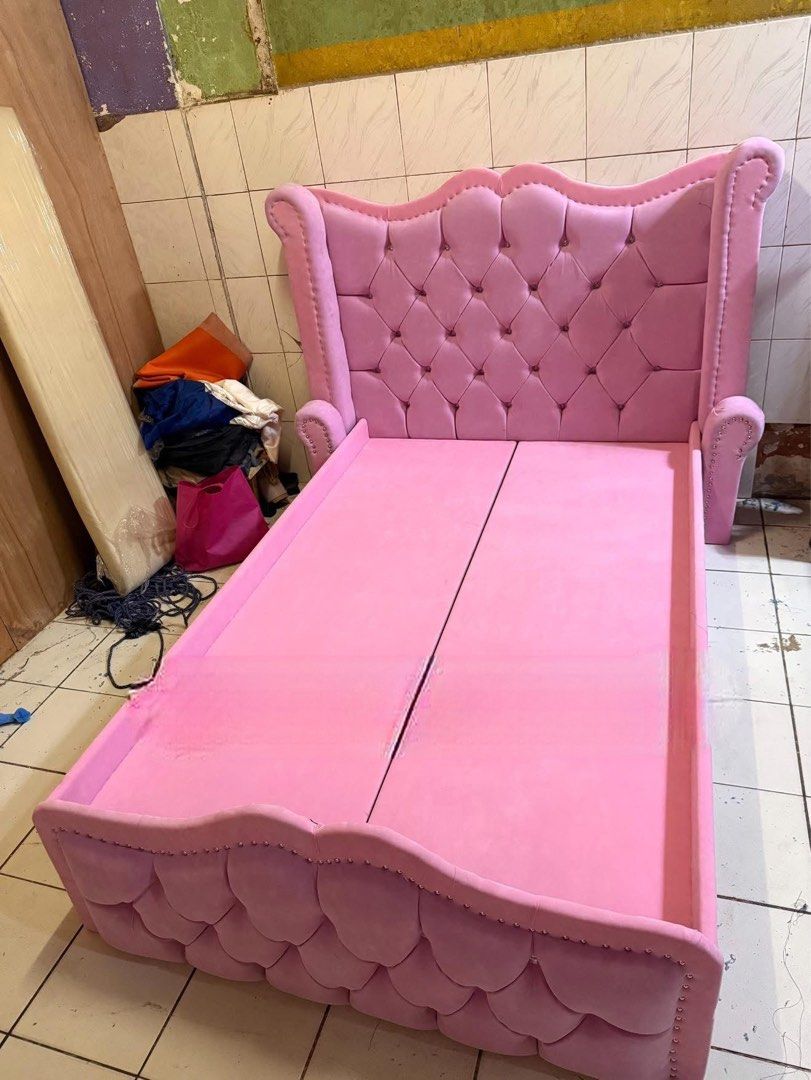 Bed frame only (Category: Bed Frames & Mattresses) located in Marikina City. Submitted by eannacruz27 (Listing ID 1348570264, Image 1). Description: YANNAH FURNITURE BED FRAME SALE‼️SALE‼️SALE‼️ 🫶FREE ONE SIDE TABLE QUEEN TO KING SIZE🫶 ▫️Made to order So Brand new, ▫️Legit 💯 ▫️All size available ▫️ tested by many so guaranteed! ALL SIZE AVAILABLE ‼️ ▫️Single size (36 by 75) ▫️Double size (48 by 75) ▫️Full Double size (54 by 75) ▫️Queen size (6