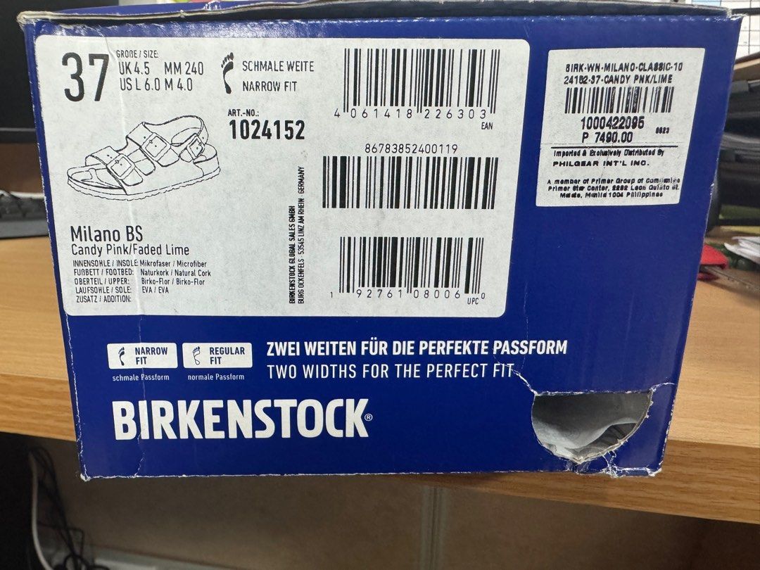 Birkenstock Milano BS (Category: Flats & Sandals) located in Quezon City. Submitted by mmmcat (Listing ID 1348540781, Image 3). Description: Birkenstock Milano BS Candy Pink/Faded Lime Narrow Fit EU 37/UK 4.5/24cm fits US 7 .