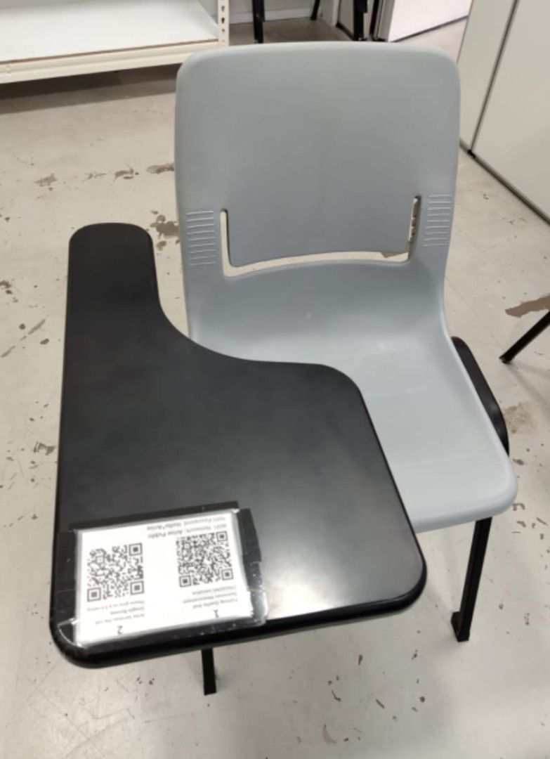 💥Stackable chair with side table💥 (Category: Chairs) located in Singapore. Submitted by arise.services1 (Listing ID 1348526421, Image 2). Description: very sturdy chair with side table. Good for heavy usage 24 pcs @$12 each. Take all have discount. self collect at 808 French rd or can arrange for delivery at additional cost depending on location.