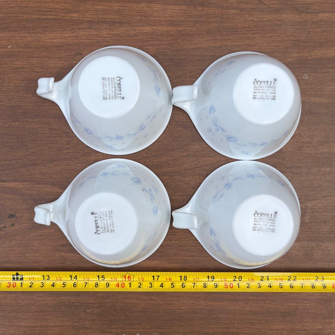 CORELLE Morning Blue Cup ( 4 pcs. ) (Category: Dinnerware & Cutlery) located in Quezon City. Submitted by jsurplusmnl (Listing ID 1348584767, Image 2). Description: CORELLE Morning Blue Cup ( 4 pcs. ) - ₱ 1100 • No issue pm for more details and photos MOD: Lalamove or pickup MOP: COD or Gcash.