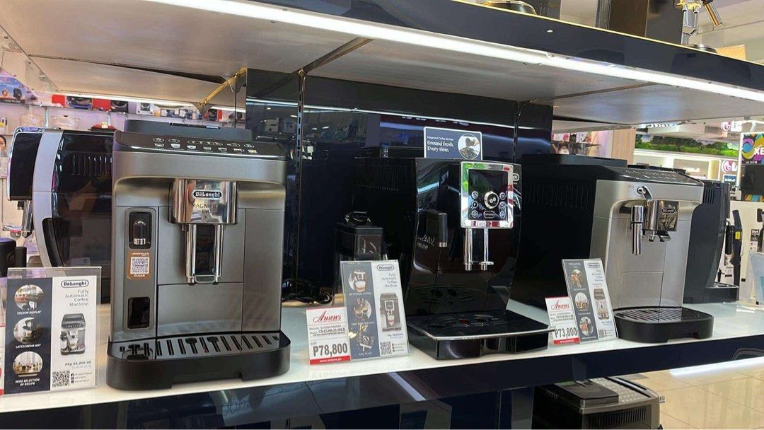 DELONGHI COFFEE MACHINE (Category: Coffee Machines & Makers) located in Quezon City. Submitted by maryann.dimalanta (Listing ID 1348593834, Image 2). Description: DELONGHI COFFEE MAKER Ec9155.mb Srp 48,800 Cash 38,800 Ec9155.rd Srp 48,800 Cash 38,800 Ec9355.m Srp 68,800 Cash 54,700 Ecam610.75mb Srp 168,800 Cash 133,600 Evan-650.85 ms Srp 198,800 Cash 156,900 Ecam370.95t Srp 118,800 Cash 94,900 Ecam350.55sb Srp 98,800 Cash 77,900 Ecam290.81tb Srp 