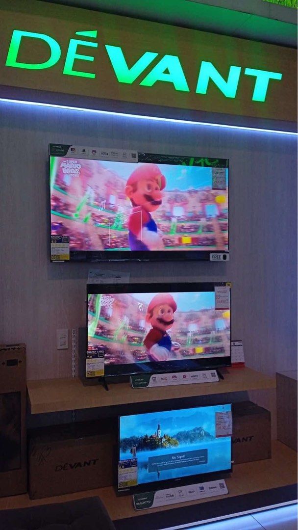 DEVANT LED SMART TV (Category: TV) located in Manila. Submitted by may572156 (Listing ID 1348503056, Image 1). Description: DEVANT LED SMART TV SMART LED TV 32STW101-9,390 43STW101- 13,600 UHD TV 43UHD205-15,200 50UHD205-17,450 55UHD205-22,450 with free soundbar 55UHW201-18,650 65UHD205-30,400 free soundbar 75UHD205- 42,900 QUANTUM TV 50QUHV05-23,000 with SB50 soundbar 50QUHW01-19,500 55QUHV05- 25,600 with free soundbar 65QUHV05- 34,350 65QUHW01-