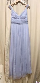 Ever Pretty Bridesmaid guest wedding gray tulle gown