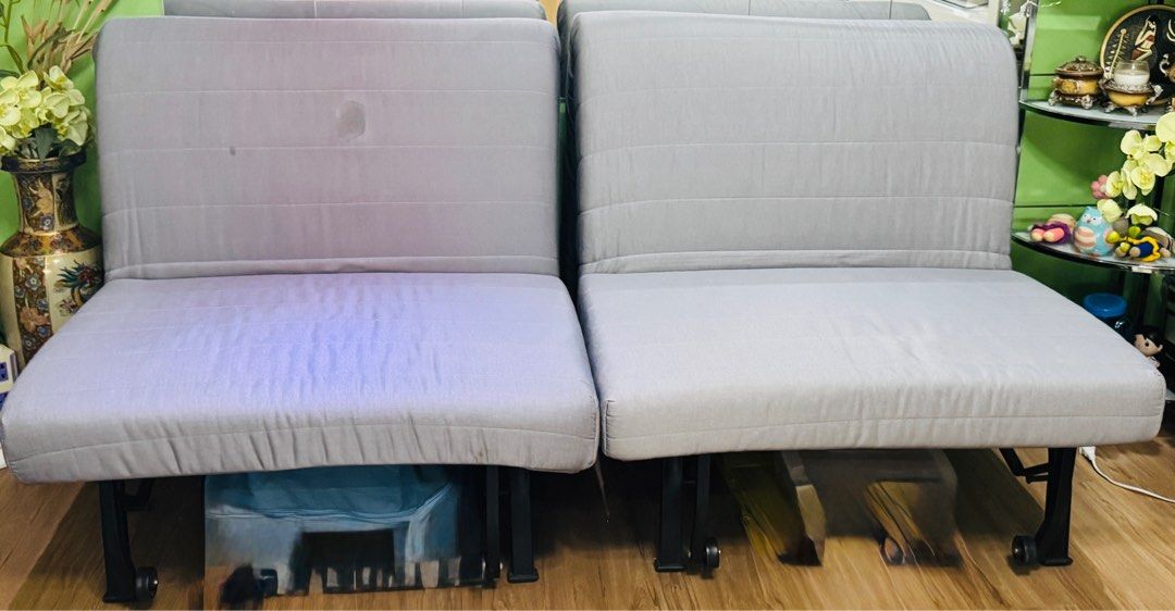 Ikea single sofa bed (Category: Sofas) located in Makati City. Submitted by maried05 (Listing ID 1348579679, Image 1). Description: ✨ FOR SALE: Single Sofa Bed from IKEA Dubai – Still in Great Condition! ✨ Price: Php 5,500 each Bundle Deal: Get both single sofa beds for Php 10,000 only! (Save Php 1000!) Looking for a comfy, stylish, and space-saving piece for your home, condo, or guest room? Grab this IKEA Dubai Single Sofa Bed with a beautiful p