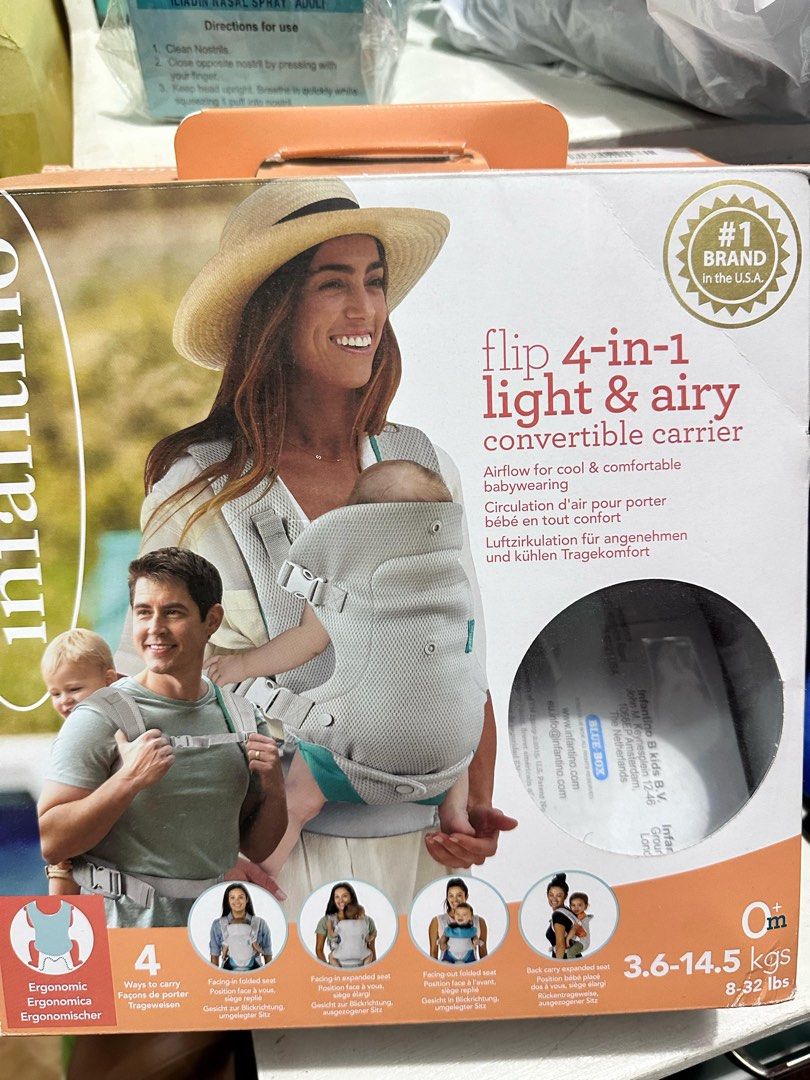 Infantino Flip Baby Carrier (Category: Carriers & Slings) located in Legazpi City. Submitted by Tagged_phl (Listing ID 1348624817, Image 2). Description: Infantino Flip Excellent Condition (super nice pa) Used 3x only. Comes with a box. RFS: Outgrown and ayaw ng baby Selling for 1500.