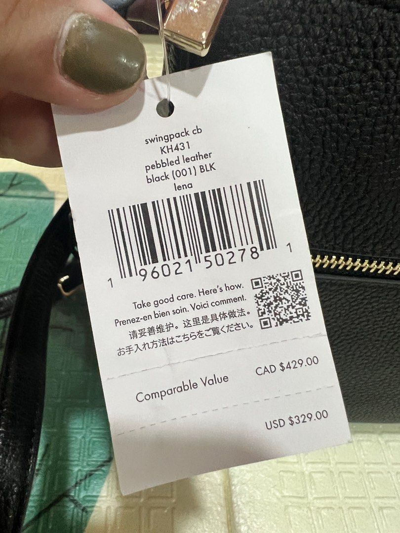 Kate Spade Lena Swingpack - Black (Category: Luxury Bags & Wallets) located in San Pedro. Submitted by misslumi (Listing ID 1348437967, Image 2). Description: BRAND NEW from US outlet store! Kate Spade Lena Swingpack - Black with tags, adjustable strap pebbled leather.