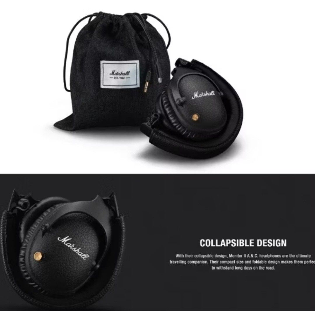 MARSHALL MONITOR BLUETOOTH A.N.C. (Category: Headphones & Headsets) located in Baguio. Submitted by dashoutlet (Listing ID 1348437247, Image 2). Description: MARSHALL MONITOR BLUETOOTH - wireless bluetooth headphones with mic noice cancellation headsets. Main Features: - Multi-directional control knob - 2 mics installed for calls - Ergonomic construction - Collapsible design - 15 mins of charging is 5 hrs of playtime - USB type-C port for chargin