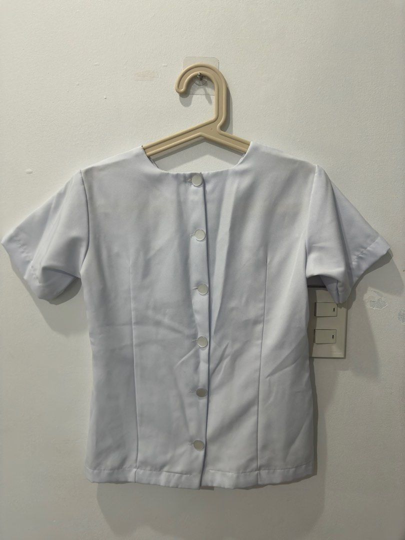 White Uniform (FEU-NRMF) 3rd year. V neck (Category: Sets or Coordinates) located in Quezon City. Submitted by mvmclt (Listing ID 1348529878, Image 3). Description: Bayaran nalang SF.