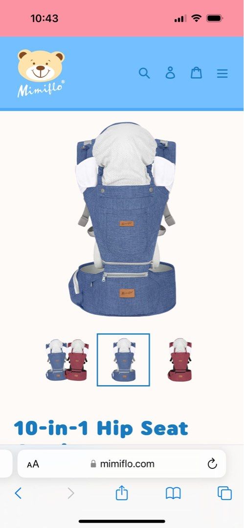 Mimiflo Baby Hip Carrier (Category: Carriers & Slings) located in Legazpi City. Submitted by Tagged_phl (Listing ID 1348624782, Image 1). Description: Actual Pics of the Hip-carrier. Excellent Condition Used for a few times only RFS: Outgrown Selling for 1200.