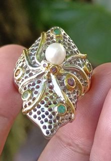 Natural MULTI-GEMSTONES cocktail ring