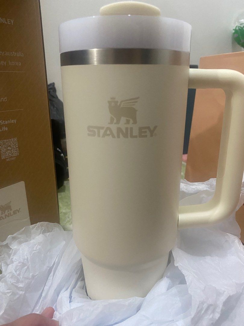 Original Stanley 30oz flow state tumbler (cream) (Category: Everything Else Others) located in Makati City. Submitted by bebangscloset (Listing ID 1348569571, Image 1). Description: Acquired as a gift. Brand new with box..