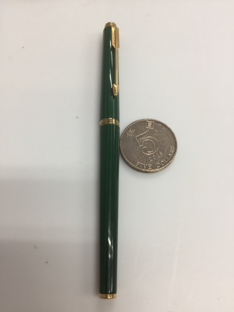 Stylo Roller Parker 180 Laque Malachite & Or 18 Carats - Version Rare Et Prestigieuse