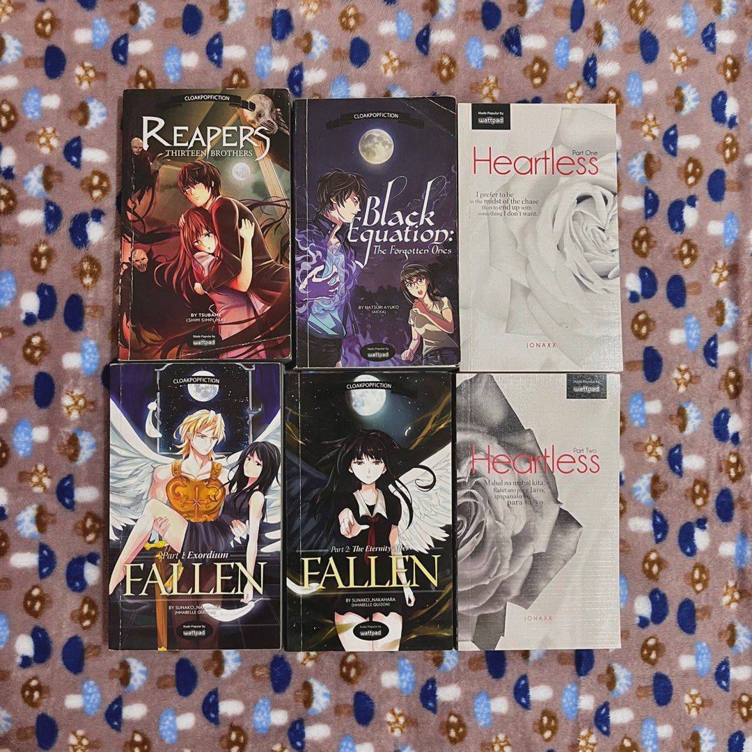 PRELOVED WATTPAD BUNDLE BOOK | POPFIC SIZZLE CLOAK PSICOM (Category: Storybooks) located in Manila. Submitted by honeyschai (Listing ID 1348585161, Image 2). Description: ‼️ TAKE ALL (9 books) for 500 ‼️ negotiable for sure buyer! - SELLING MY PRELOVED WATTPAD BOOKS! - condition:NO highlights, NO tear pages - rfs: decluttering AVAILABLE BOOKS: ⭐️ CLOAK POP FICTION 1. black equation: the forgotten ones ⭐️ VIVA PSICOM/OTHERS 2. para sa brokenhearte