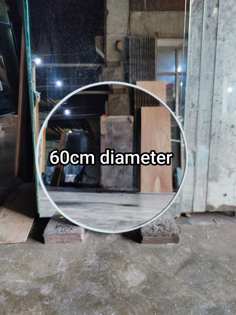 Round bathroom Mirror (Category: Mirrors) located in Malabon City. Submitted by mirrors.ph (Listing ID 1348508177, Image 1). Description: Round mirror with white aluminum frame and plywood backing using 6mm thick copper free mirror Size: 60cm diameter P1080 Add P100 if with back hook Customize sizes and shapes are welcome..