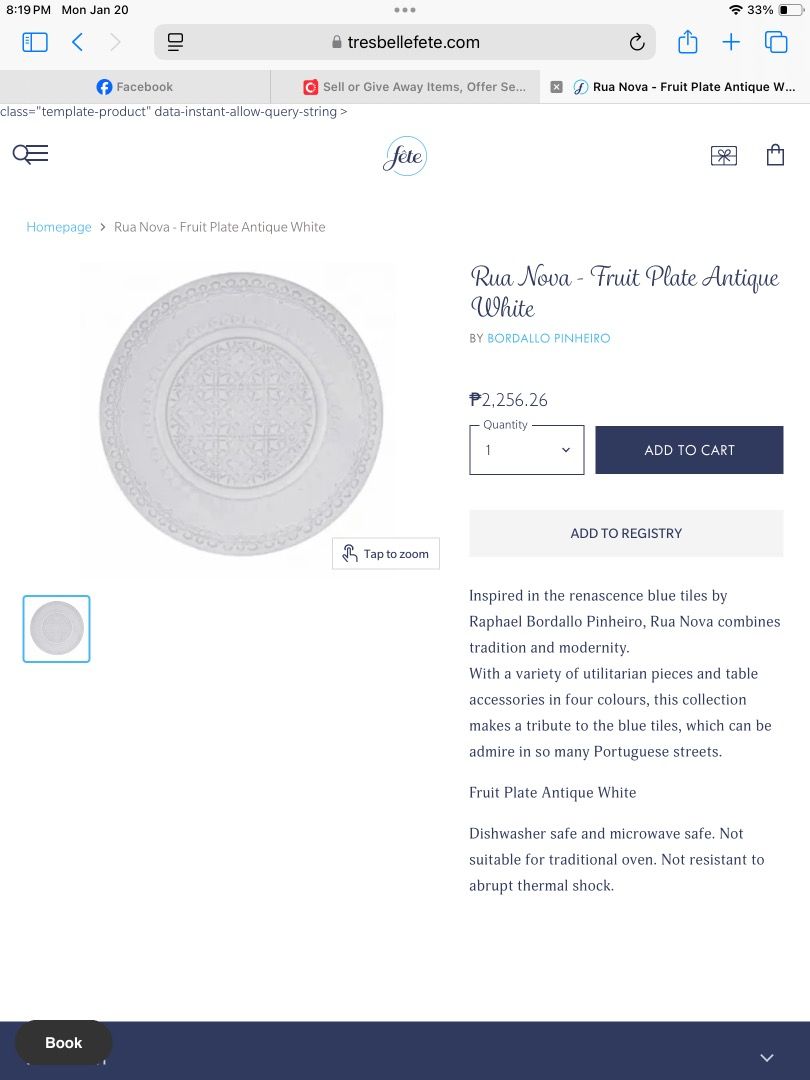 Rua Nova - Fruit Plate Antique White (Category: Coffee & Tea Tableware) located in Davao. Submitted by eclectic1925 (Listing ID 1348560975, Image 3). Description: Php825 Rua Nova - Fruit Plate Antique White Pre-owned First to pay .