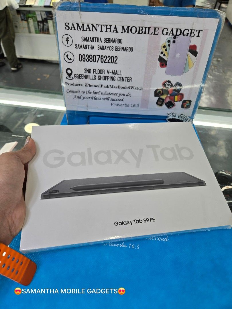Samsung Galaxy Tab S9 FE WiFI Only (Category: Android) located in Manila. Submitted by lenweltong05295 (Listing ID 1348500028, Image 1). Description: Samsung Galaxy Tab S9 FE WiFI Only Brandnew Sealed with Warranty Onhand Stock.