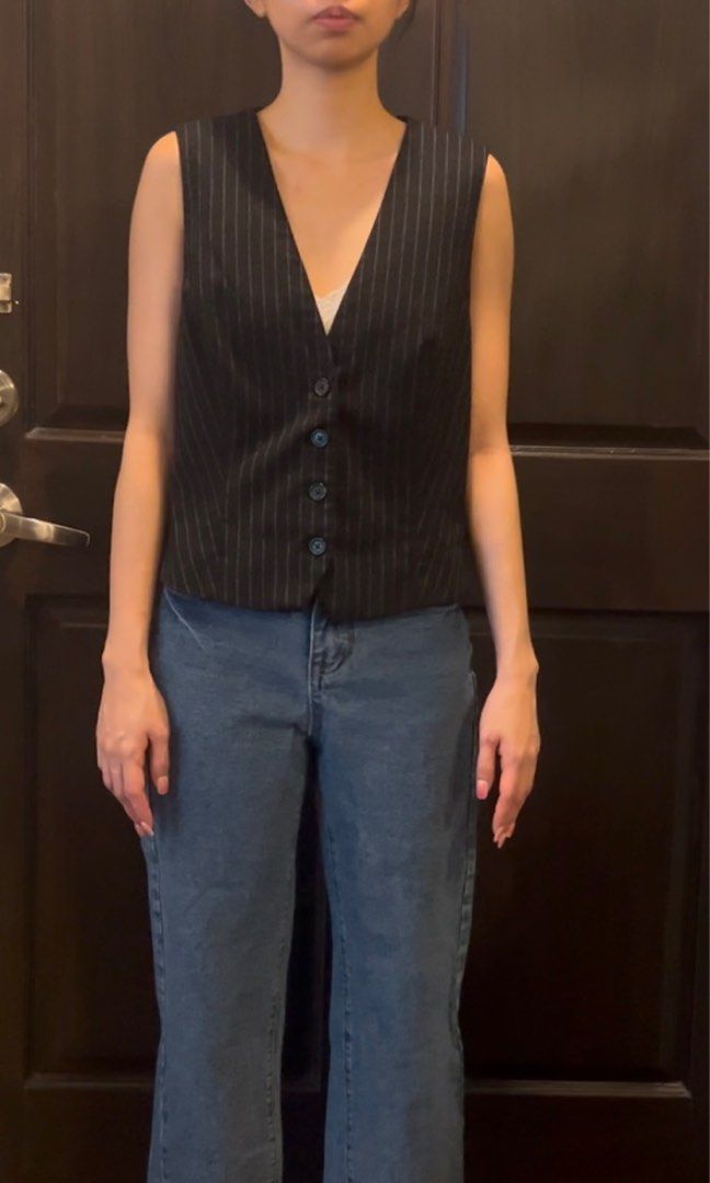 Stradivarius Pinstripe Vest (Category: Others Tops) located in Manila. Submitted by bbstyle___ (Listing ID 1348548711, Image 3). Description: .