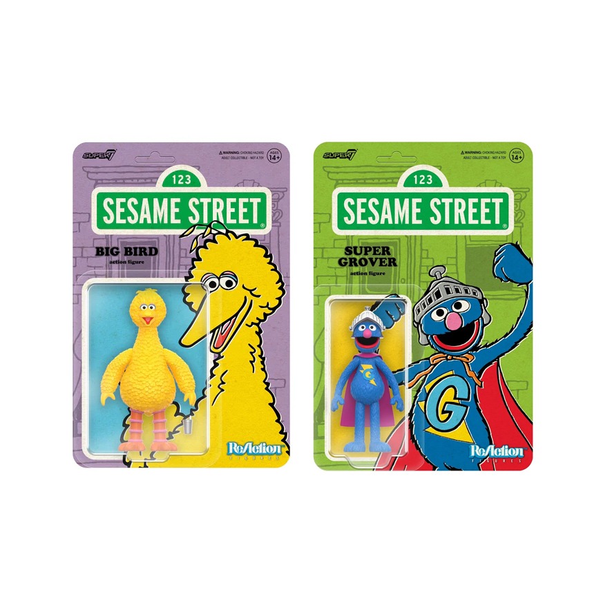 Super7 Big Bird + Super Grover Sesame Street Reaction Figure Wave 3 ...