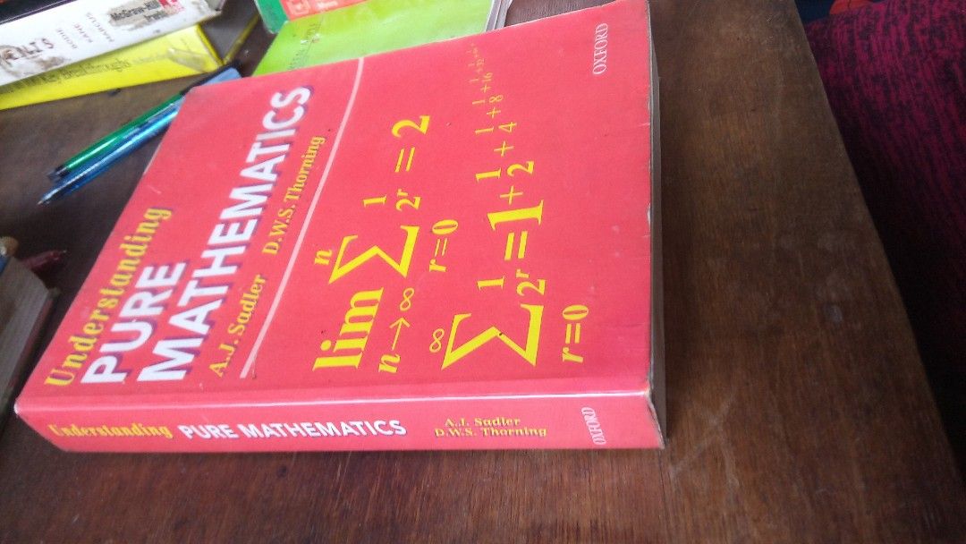 Understanding Pure Mathematics Sadler Thorning Algebra Geometry Trigonometry Calculus Probability statistics Differential Equations Numerical Analysis (Category: Textbooks) located in Quezon City. Submitted by mijoboma (Listing ID 1348267967, Image 2). Description: Halos 2k brand new sa NBS. may nakahiwalay na 4 pages. maliban doon sobrang ganda pa quality. pati even-numbered exercises may answer key sa likod..