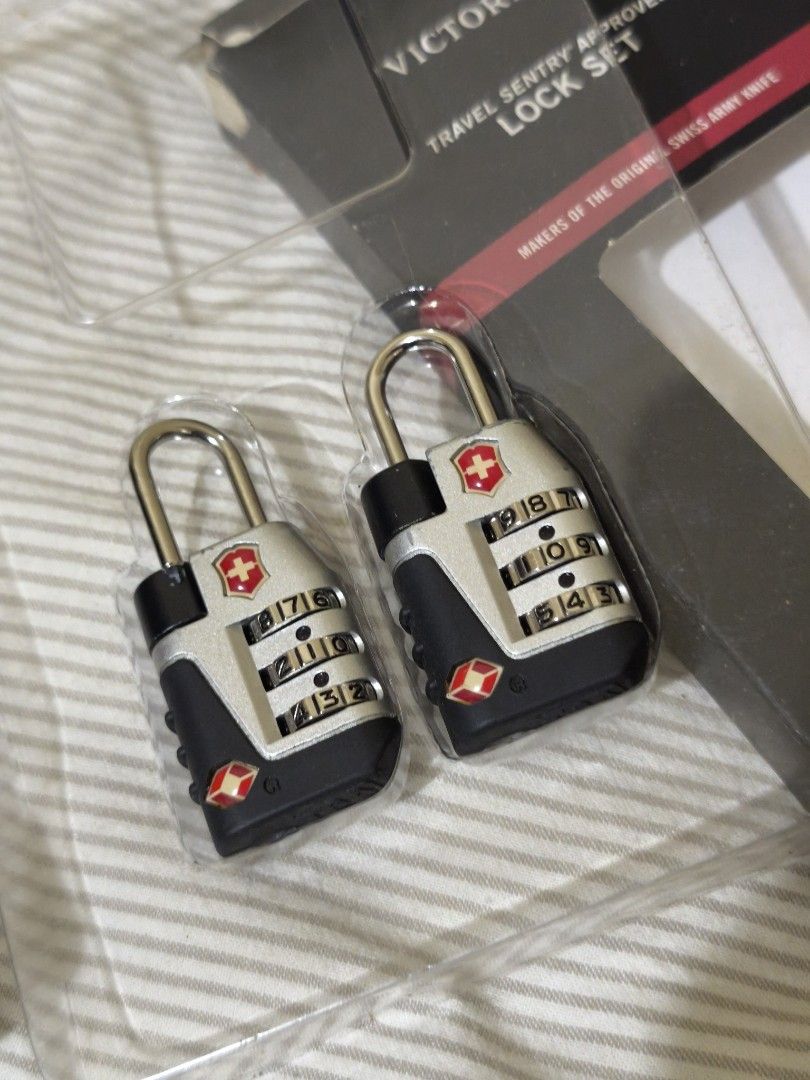 Victorinox Travel Sentry Approved Lock Set (Category: Other Security Devices) located in Taguig. Submitted by juliestjuly (Listing ID 1348521869, Image 2). Description: forgot the combination lock need to reset for password.