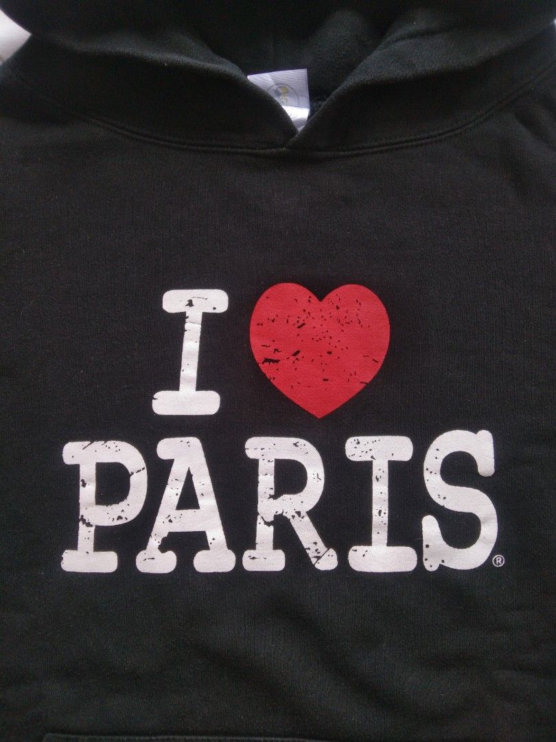Y2K I♥️Paris Hoodie (Category: Coats, Jackets and Outerwear) located in General Trias. Submitted by someofit (Listing ID 1348553943, Image 3). Description: Y2K I♥️Paris Hoodie Size Medium Boxy Width 22 Length 22 Good Notes: See picture below. 780 Mode of payment: Gcash Ship via j&t.