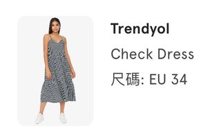 Zalora 黑白格仔吊帶連身裙64243747420033110