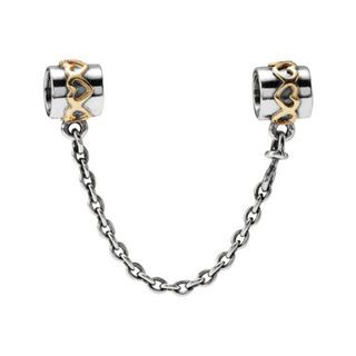 ❤️ SALE! PANDORA Charms Onhand Best Seller (s262-B-B): Heart Safety Chain Gold Heart Charm for Pandora Bracelet