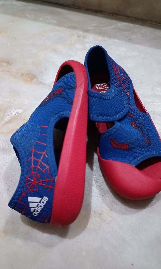 Adidas spiderman waterproof shoes (Category: Babies & Kids Fashion) located in Manila. Submitted by unboxing_addict (Listing ID 1348653792, Image 1). Description: adidas spiderman shoes waterproof US 9k size.