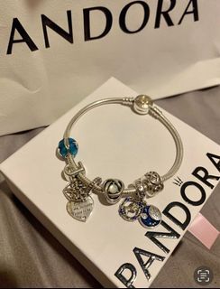 Authentic Pandora Moments Bracelet with Charms - Sterling Silver, Rare Designs