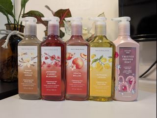 Bath & Body Works Cleansing Gel Hand Soap (Peach Bellini, Twisted Peppermint, Japanese Cherry Blossom, Kitchen Lemon, Warm Vanilla Sugar)