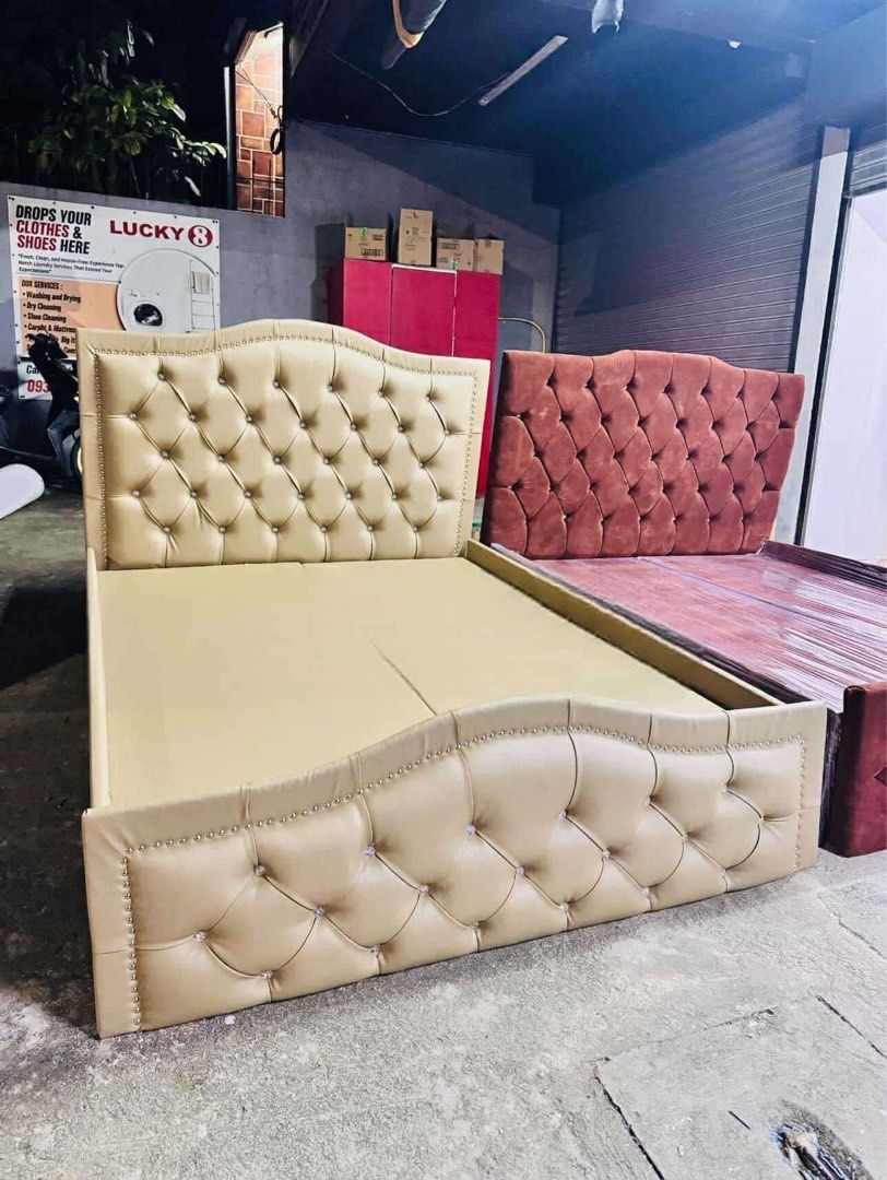 Bed frame only (Category: Bed Frames & Mattresses) located in Marikina City. Submitted by eannacruz27 (Listing ID 1348659908, Image 2). Description: YANNAH FURNITURE BED FRAME SALE‼️SALE‼️SALE‼️ 🫶FREE ONE SIDE TABLE QUEEN TO KING SIZE🫶 ▫️Made to order So Brand new, ▫️Legit 💯 ▫️All size available ▫️ tested by many so guaranteed! ALL SIZE AVAILABLE ‼️ ▫️Single size (36 by 75) ▫️Double size (48 by 75) ▫️Full Double size (54 by 75) ▫️Queen size (6
