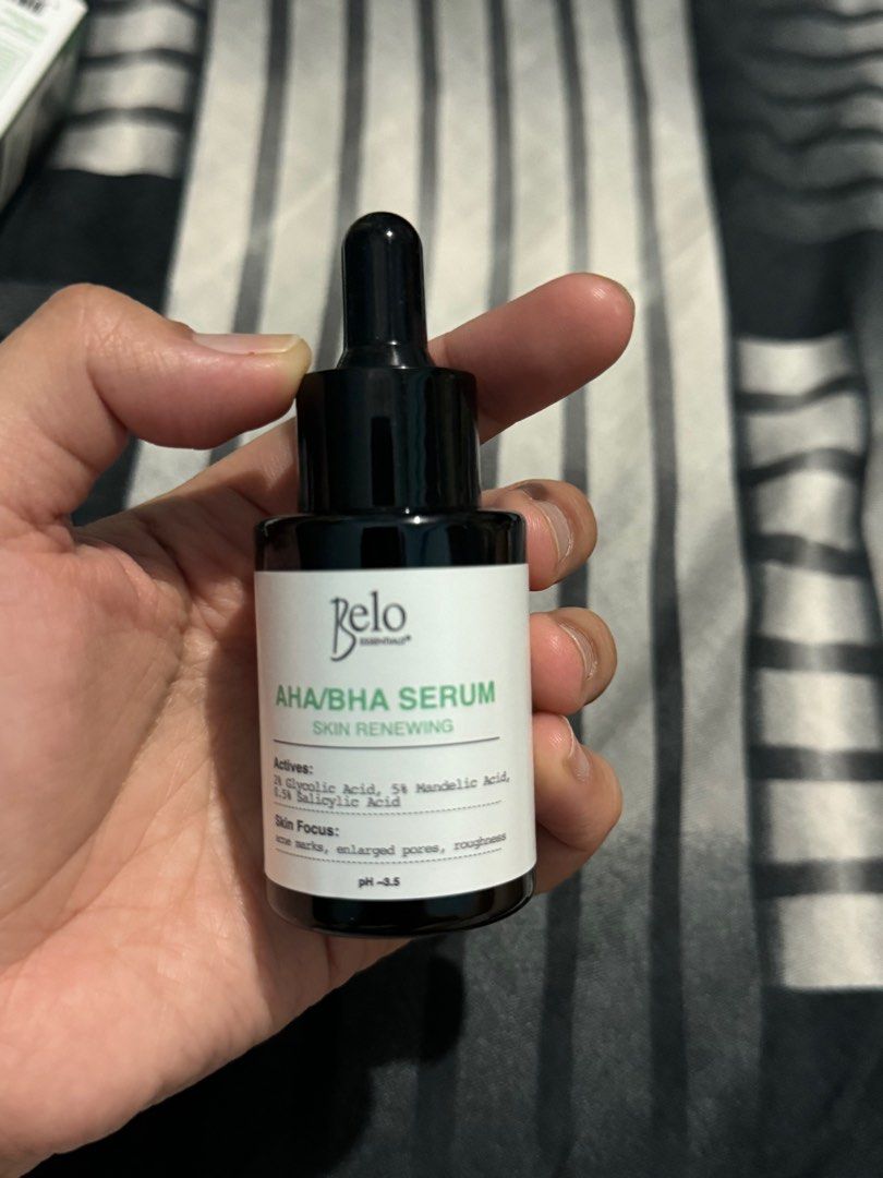 Belo Essentials AHA BHA Skin Renewing Serum 30mL (Category: Face Care) located in Mandaluyong City. Submitted by irenealejandro (Listing ID 1348768620, Image 2). Description: Srp 550.00 Brand New Rfs: will not use anymore, owner already using other brand Expiration: April 2027.
