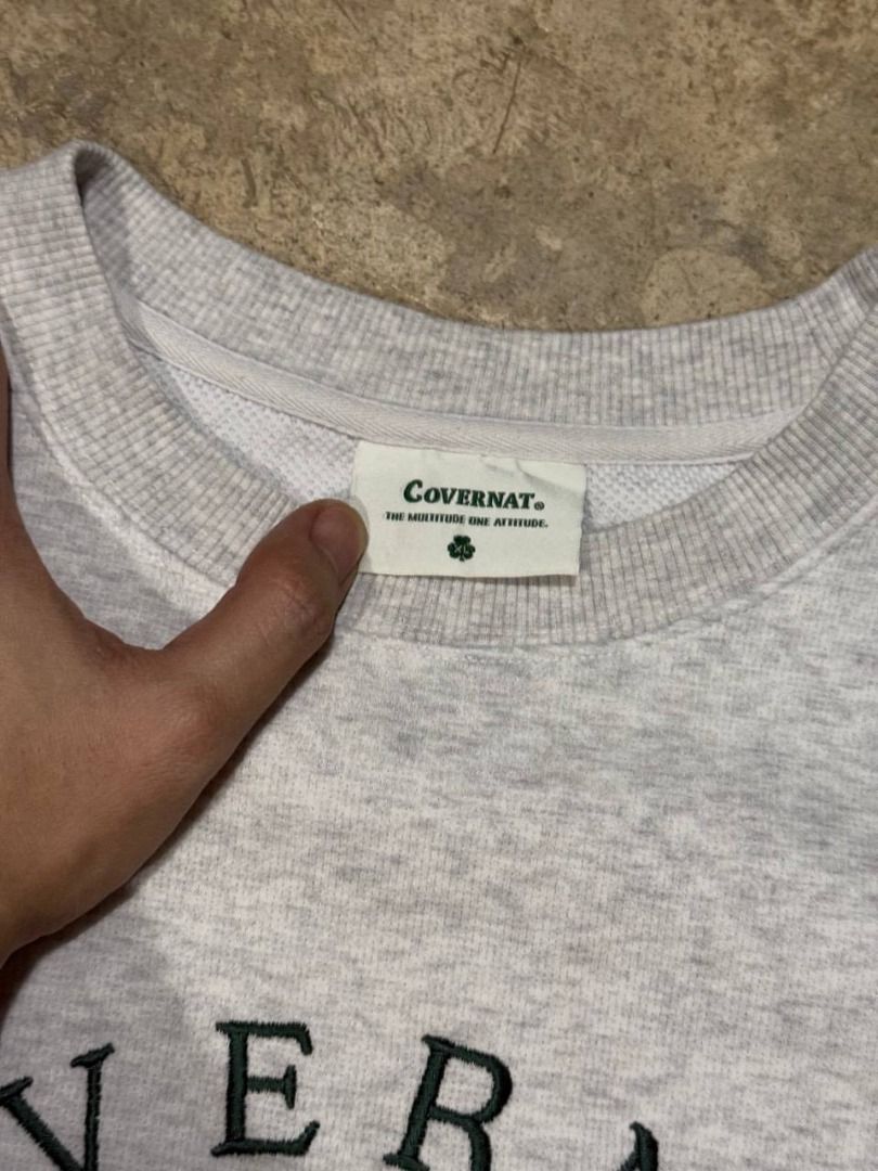 Covernat Korea Sweater Embroidered (Category: Coats, Jackets and Outerwear) located in Navotas City. Submitted by cablescar22 (Listing ID 1348748300, Image 3). Description: well-used Covernat Sweater from Korea! W24.5 L28.5 Issue: Minor discoloration stain near clover (last pic) Discounts if getting 2+ items!! Just msg for nego. <3 Please manage your expectations as these are pre-loved and thrifted..
