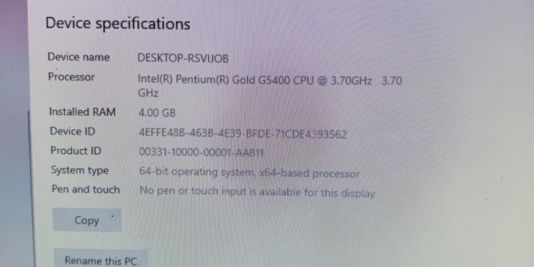 DESKTOP PC (Category: Desktops) located in Manila. Submitted by leemariamoiselle (Listing ID 1348642439, Image 3). Description: For Sale: Reliable Personal Computer Up for grabs is my trusty personal computer, perfect for everyday tasks and light productivity. It's in excellent working condition and ready for a new home. Here are the specs: - Processor: Intel(R) Pentium(R) Gold G5400 CPU @ 3.70GHz, 3.70 GHz - RAM: 4.00 GB - System Type: 64-bit op