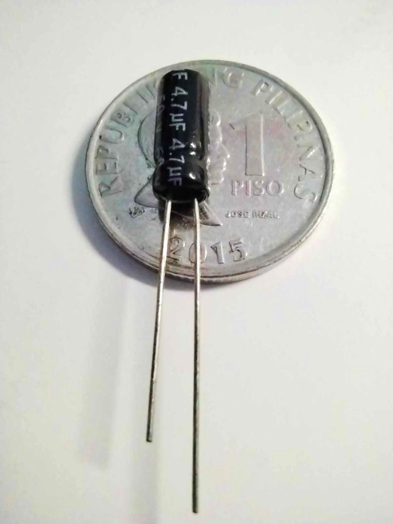 Electrolytic Capacitor (Category: Electrical, Adaptors & Sockets) located in Mandaluyong City. Submitted by guitarpartsmerchandise (Listing ID 1348639794, Image 2). Description: For Sale: Electrolytic Capacitor Price: ₱150.ºº / 30 pieces. This is a radial polarised good quality Electrolytic capacitor. Electrolytic capacitors are widely used in power supplies, switched-mode power supplies and DC-DC converters. This capacitor has long life, low lea