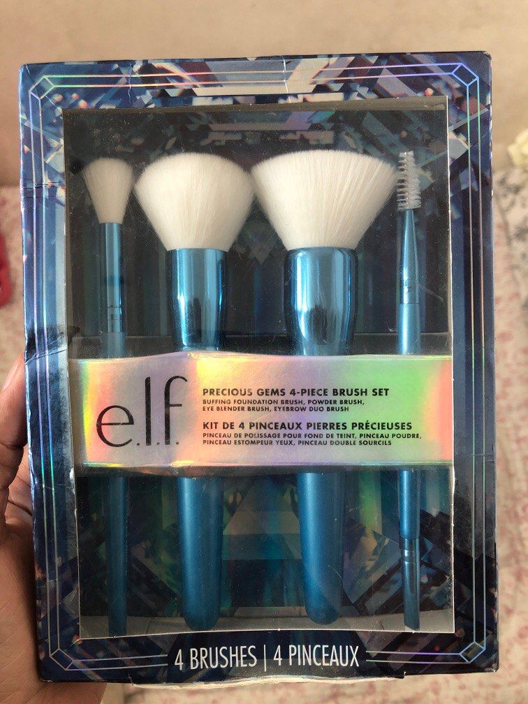ELF Precious Gems 4-piece brush set (Category: Makeup) located in Manila. Submitted by marriannep (Listing ID 1348669873, Image 1). Description: ELF Precious Gems 4-piece brush set.