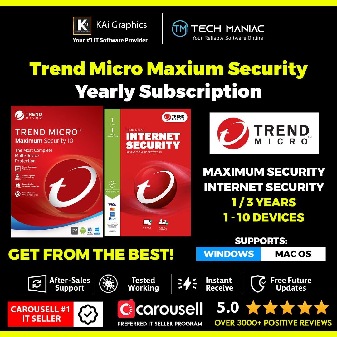 🎁Free ADOBE | Original Trend Micro Antivirus Software For Windows & MacOS Anti Virus | Internet Security | Maximum Security | 1-6 Devices 1-3 years (Norton / Mcafee / Trend Micro / Trendmicro)628630595041291115