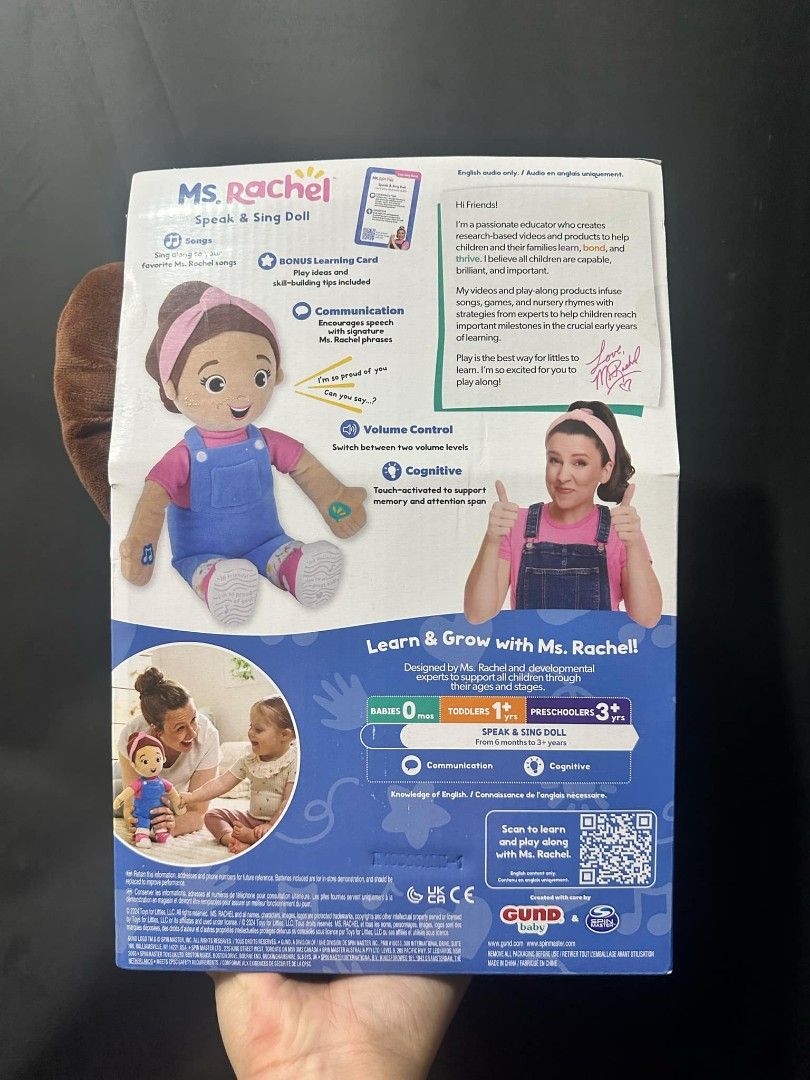 Ms. Rachel Speak and sing doll (Category: Plushies & Soft Toys) located in Manila. Submitted by geastoystoreatbp (Listing ID 1348687348, Image 3). Description: onhand and ready to ship original from US.