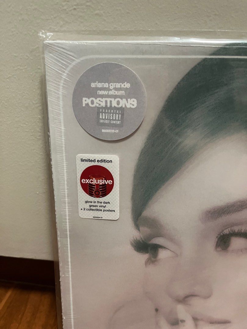 Positions Vinyl - Ariana Grande Target Edition (Category: Vinyls) located in Quezon City. Submitted by merch2go (Listing ID 1348664026, Image 2). Description: - sealed, brand new - green colored vinyl, glow in the dark.