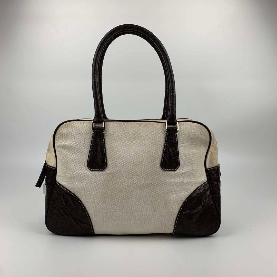 Prada Canvas Bowling Bag (Category: Luxury Bags & Wallets) located in Manila. Submitted by 3rdealz (Listing ID 1348791188, Image 1). Description: Check pictures before buying.
