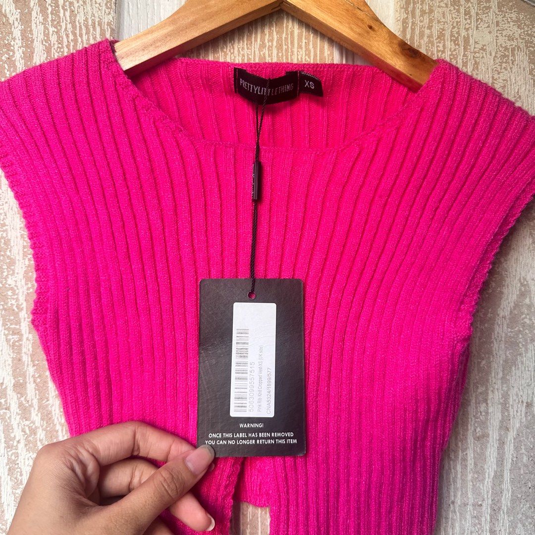 Prettylittlething Pink Rib knit top (Category: Sleeveless) located in Quezon City. Submitted by art3m1ss (Listing ID 1348707775, Image 3). Description: XS-M No when worn J&T or lalamove.