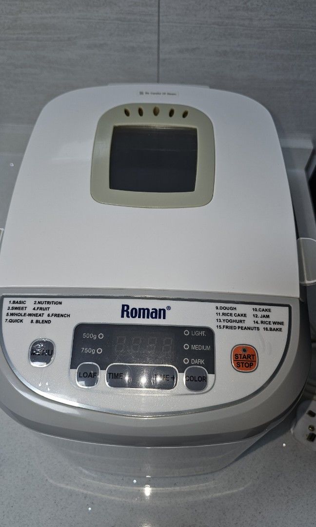 Roman breadmaker (Category: Breadmakers) located in Singapore. Submitted by cs7901 (Listing ID 1348768299, Image 1). Description: Roman breadmaker, lightly used, so to let go n clear the space..