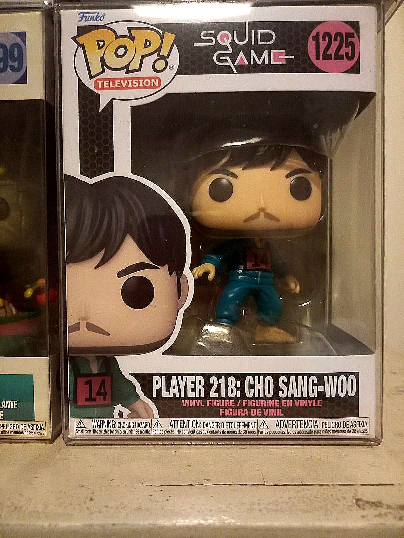 Squid Game Cho Sang Woo (Category: Designer & Blind Box Toys) located in Malabon City. Submitted by ninoaugust10 (Listing ID 1348777311, Image 1). Description: Cho Sang Woo Funko #1225 NOOB With protector Shipping or meetup.