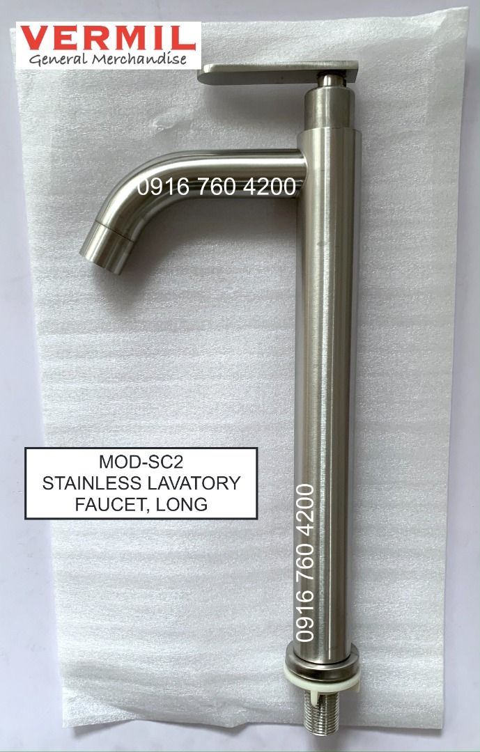 STAINLESS BASIN TALL FAUCET (Category: Bathroom & Kitchen Fixtures) located in Manila. Submitted by allanmil (Listing ID 1342184863, Image 1). Description: STAINLESS Lavatory Faucet ➤ Tall Faucet ➤ Long Faucet ➤ Height: 12in ➤ For counter-top basin SPECIAL PRICE: ₱750 . . •• WITH PHYSICAL STORE located in Sampaloc Manila (near UST) •• Delivery via Lalamove/Grab •• COD via Lalamove's Purchase Service.