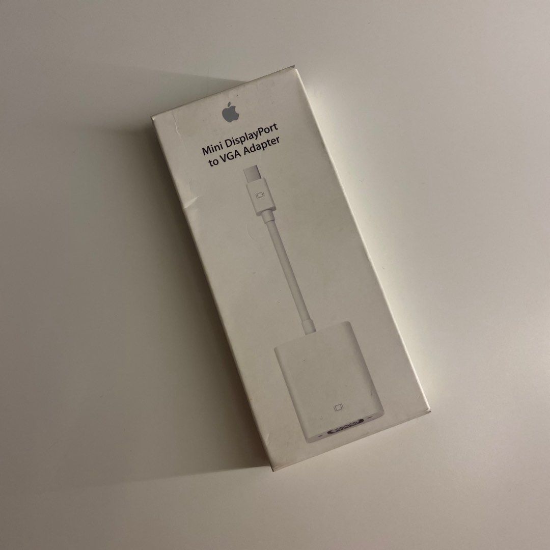 Apple Mini Display Port Thunderbolt to VGA Adapter (Category: Cables & Adaptors) located in Quezon City. Submitted by hyeonihae (Listing ID 1348962242, Image 1). Description: Originally bought from Apple Box not in good condition Item works perfectly fine Original price: 1,590.