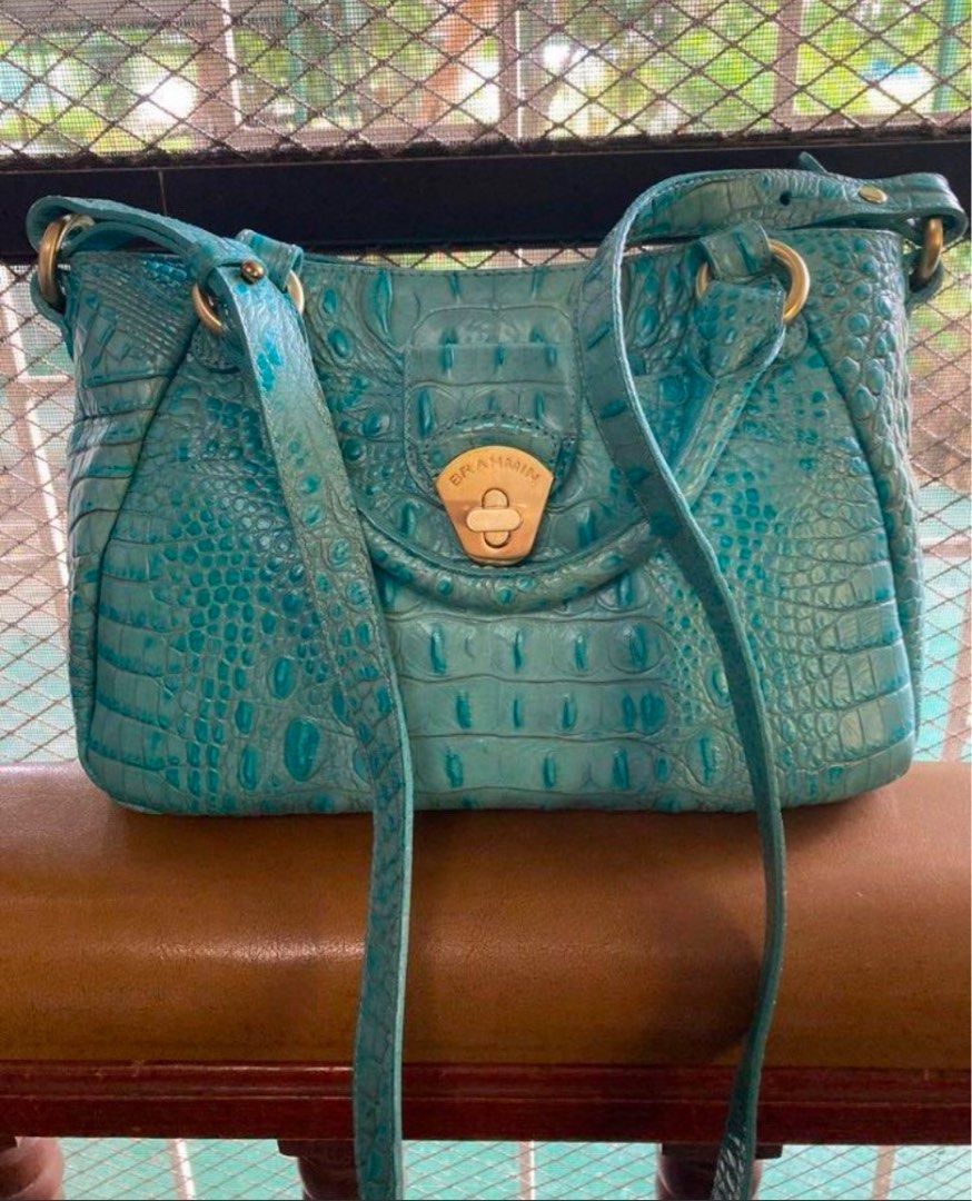 Brahmin Designer Bag (Category: Luxury Bags & Wallets) located in Manila. Submitted by 28pandas (Listing ID 1348870048, Image 1). Description: Brahmin Reptilian Ombre Leather Bag. Can be used as shoulder or hand bag. Light green color and very beautiful in actual!.